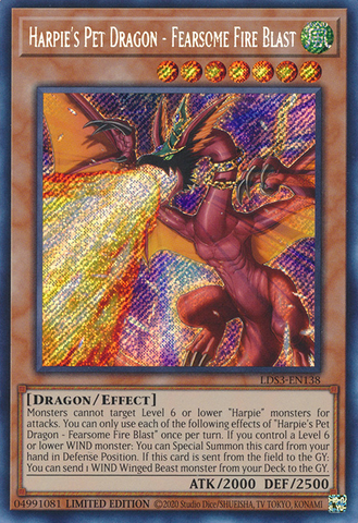 Harpie's Pet Dragon - Fearsome Fire Blast [LDS3-EN138] Secret Rare - Card Brawlers | Quebec | Canada | Yu-Gi-Oh!