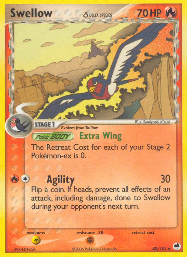 Swellow (40/101) (Delta Species) [EX: Dragon Frontiers] - Card Brawlers | Quebec | Canada | Yu-Gi-Oh!