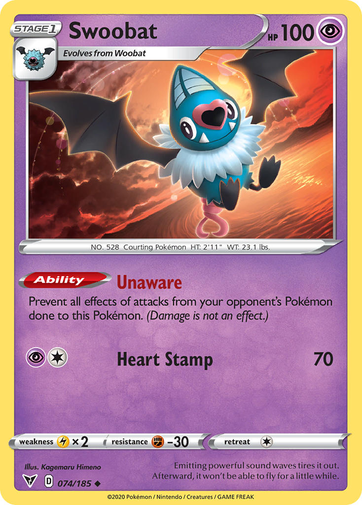 Swoobat (074/185) [Sword & Shield: Vivid Voltage] - Card Brawlers | Quebec | Canada | Yu-Gi-Oh!