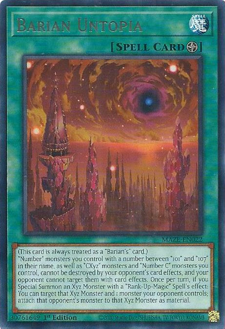 Barian Untopia [MAZE-EN022] Rare - Card Brawlers | Quebec | Canada | Yu-Gi-Oh!