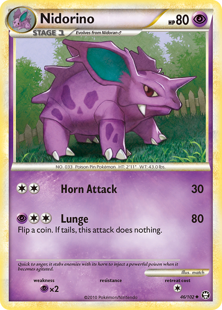 Nidorino (46/102) [HeartGold & SoulSilver: Triumphant] - Card Brawlers | Quebec | Canada | Yu-Gi-Oh!