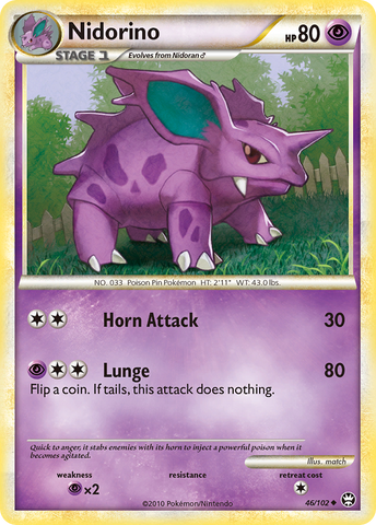 Nidorino (46/102) [HeartGold & SoulSilver: Triumphant] - Card Brawlers | Quebec | Canada | Yu-Gi-Oh!