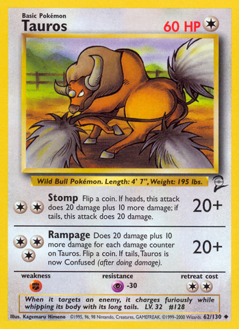 Tauros (62/130) [Base Set 2] - Card Brawlers | Quebec | Canada | Yu-Gi-Oh!