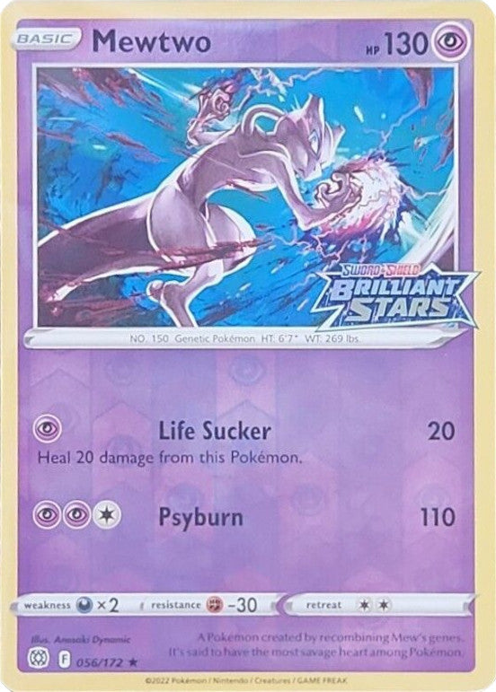 Mewtwo (056/172) (Brilliant Stars Stamped) [Sword & Shield: Brilliant Stars] - Card Brawlers | Quebec | Canada | Yu-Gi-Oh!