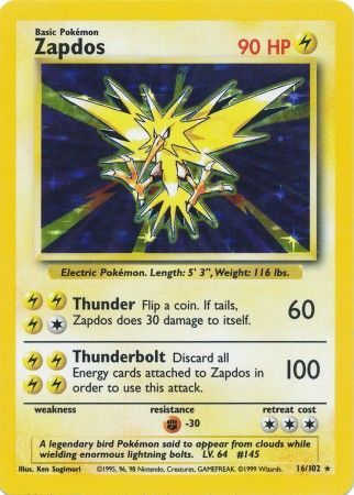 Zapdos (16/102) [Base Set Unlimited] - Card Brawlers | Quebec | Canada | Yu-Gi-Oh!