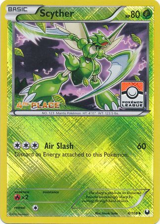 Scyther (4/108) (League Promo 4th Place) [Black & White: Dark Explorers] - Card Brawlers | Quebec | Canada | Yu-Gi-Oh!