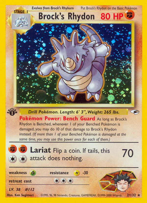Brock's Rhydon (2/132) [Gym Heroes 1st Edition] - Card Brawlers | Quebec | Canada | Yu-Gi-Oh!