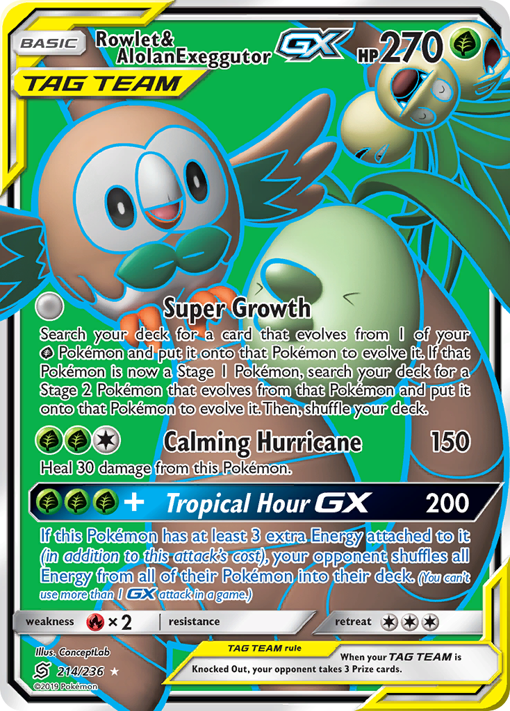 Rowlet & Alolan Exeggutor GX (214/236) [Sun & Moon: Unified Minds] - Card Brawlers | Quebec | Canada | Yu-Gi-Oh!