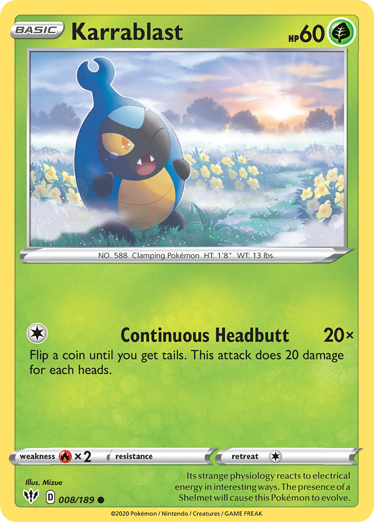 Karrablast (008/189) [Sword & Shield: Darkness Ablaze] - Card Brawlers | Quebec | Canada | Yu-Gi-Oh!