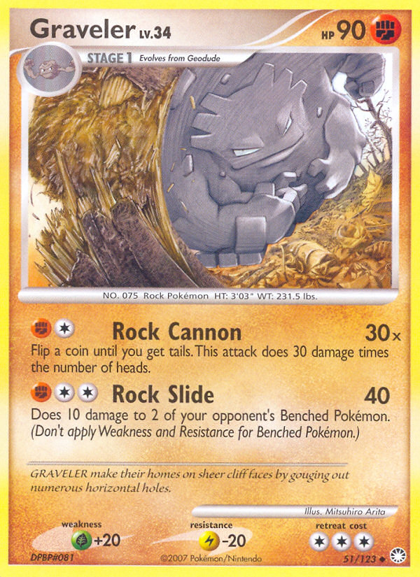 Graveler (51/123) [Diamond & Pearl: Mysterious Treasures] - Card Brawlers | Quebec | Canada | Yu-Gi-Oh!