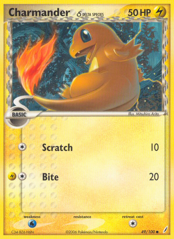 Charmander (49/100) (Delta Species) [EX: Crystal Guardians] - Card Brawlers | Quebec | Canada | Yu-Gi-Oh!