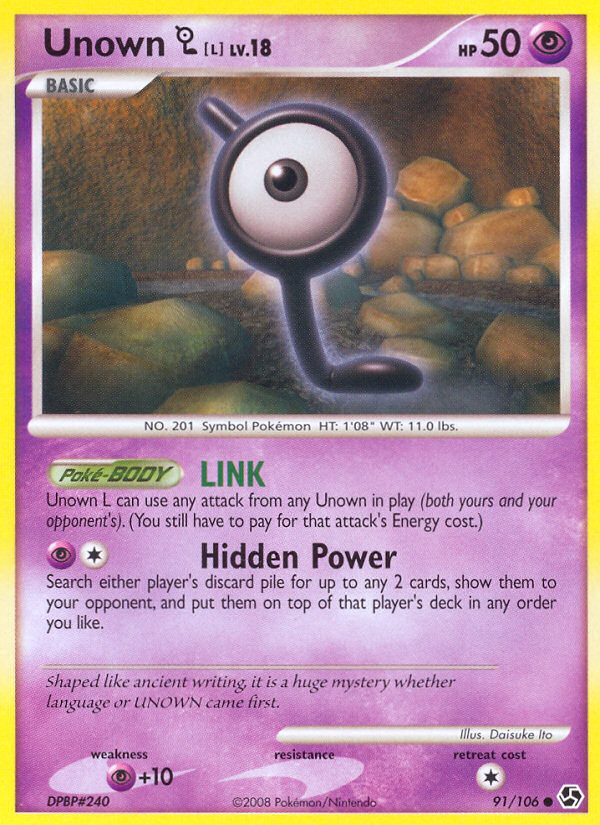 Unown L (91/106) [Diamond & Pearl: Great Encounters] - Card Brawlers | Quebec | Canada | Yu-Gi-Oh!