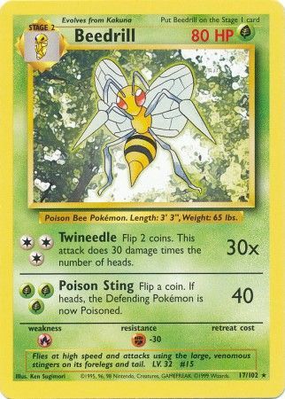 Beedrill (17/102) [Base Set Unlimited] - Card Brawlers | Quebec | Canada | Yu-Gi-Oh!