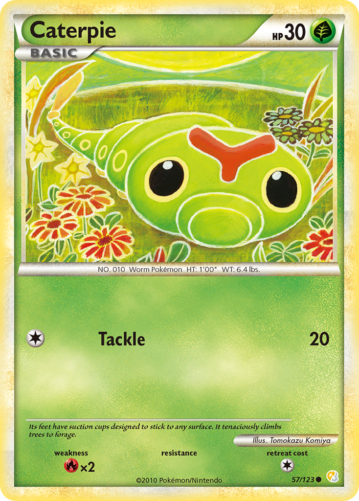 Caterpie (57/123) [HeartGold & SoulSilver: Base Set] - Card Brawlers | Quebec | Canada | Yu-Gi-Oh!