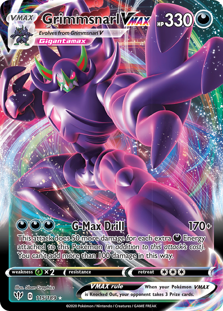 Grimmsnarl VMAX (115/189) [Sword & Shield: Darkness Ablaze] - Card Brawlers | Quebec | Canada | Yu-Gi-Oh!