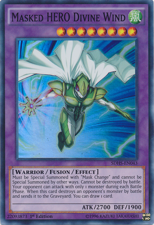 Masked Hero Divine Wind [SDHS-EN043] Super Rare - Card Brawlers | Quebec | Canada | Yu-Gi-Oh!