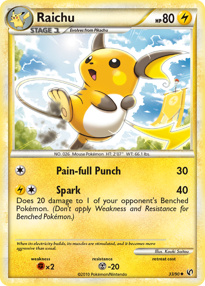 Raichu (33/90) [HeartGold & SoulSilver: Undaunted] - Card Brawlers | Quebec | Canada | Yu-Gi-Oh!