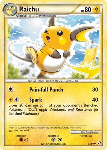 Raichu (33/90) [HeartGold & SoulSilver: Undaunted] - Card Brawlers | Quebec | Canada | Yu-Gi-Oh!