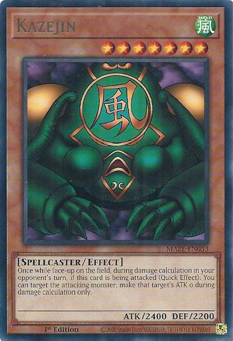 Kazejin [MAZE-EN033] Rare - Card Brawlers | Quebec | Canada | Yu-Gi-Oh!