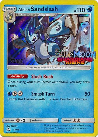 Alolan Sandslash (SM18) (Staff Prerelease Promo) [Sun & Moon: Black Star Promos] - Card Brawlers | Quebec | Canada | Yu-Gi-Oh!