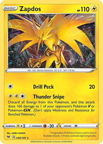 Zapdos (048/185) (Cosmos Holo) [Sword & Shield: Vivid Voltage] - Card Brawlers | Quebec | Canada | Yu-Gi-Oh!