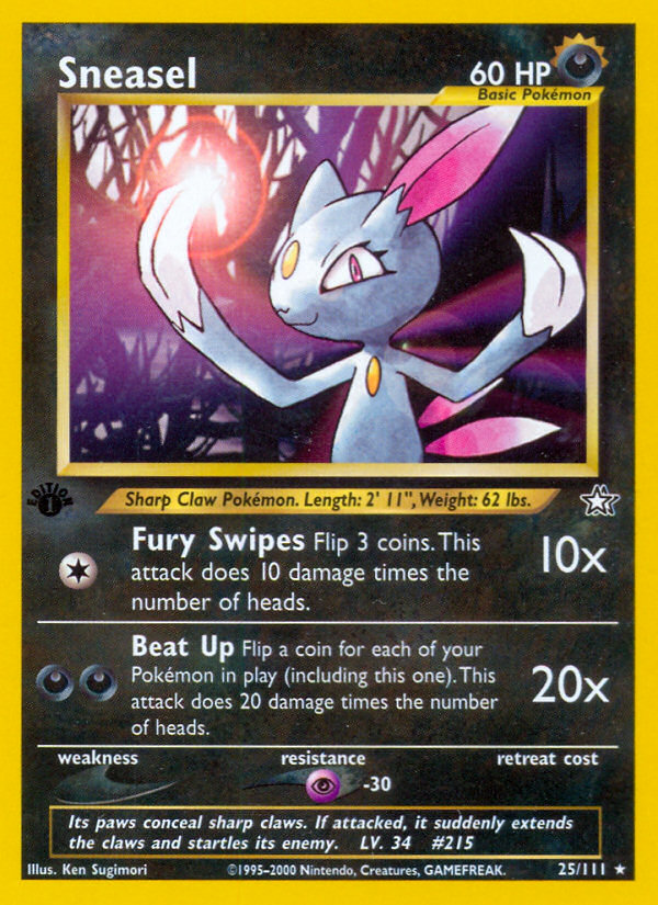 Sneasel (25/111) [Neo Genesis 1st Edition] - Card Brawlers | Quebec | Canada | Yu-Gi-Oh!