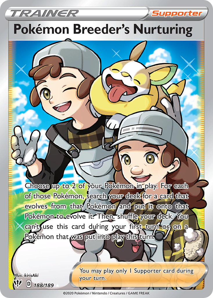 Pokemon Breeder's Nurturing (188/189) [Sword & Shield: Darkness Ablaze] - Card Brawlers | Quebec | Canada | Yu-Gi-Oh!