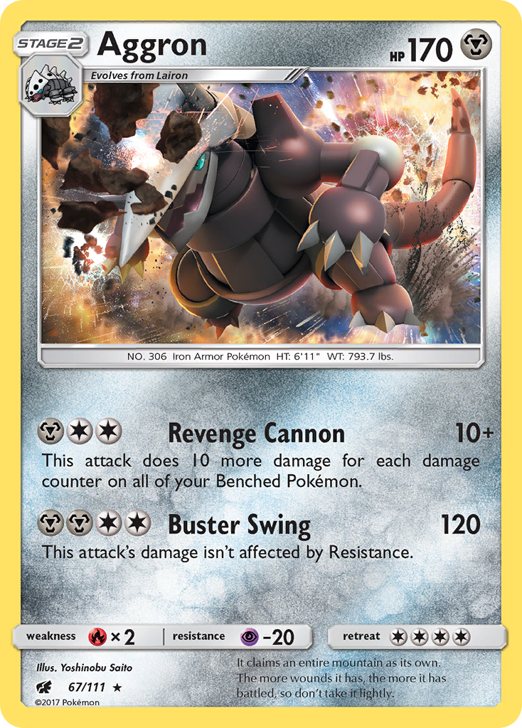 Aggron (67/111) [Sun & Moon: Crimson Invasion] - Card Brawlers | Quebec | Canada | Yu-Gi-Oh!