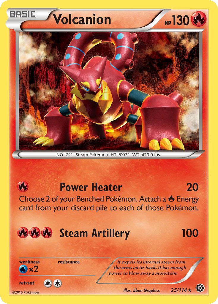 Volcanion (25/114) (Cracked Ice Holo) (Theme Deck Exclusive) [XY: Steam Siege] - Card Brawlers | Quebec | Canada | Yu-Gi-Oh!