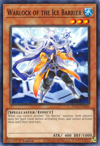 Warlock of the Ice Barrier (Duel Terminal) [HAC1-EN044] Parallel Rare - Card Brawlers | Quebec | Canada | Yu-Gi-Oh!