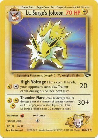 Lt. Surge's Jolteon (28/132) [Gym Challenge Unlimited] - Card Brawlers | Quebec | Canada | Yu-Gi-Oh!