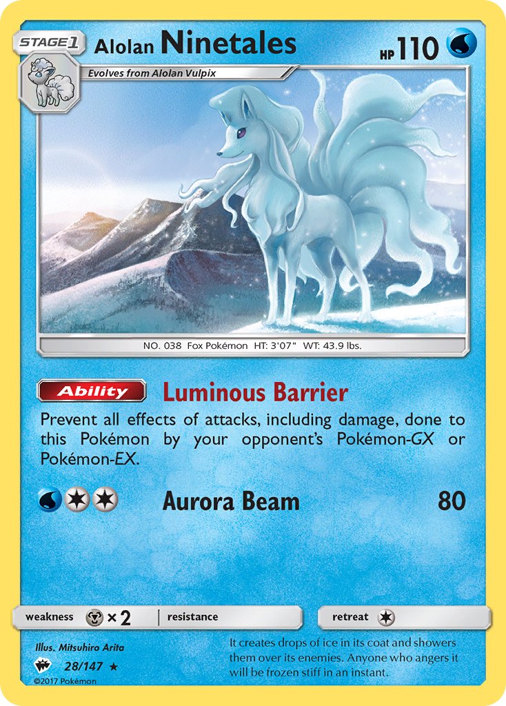 Alolan Ninetales (28/147) (Water Web Holo) (Theme Deck Exclusives) [Sun & Moon: Burning Shadows] - Card Brawlers | Quebec | Canada | Yu-Gi-Oh!
