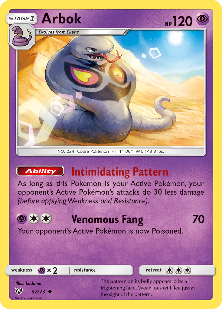 Arbok (37/73) [Sun & Moon: Shining Legends] - Card Brawlers | Quebec | Canada | Yu-Gi-Oh!