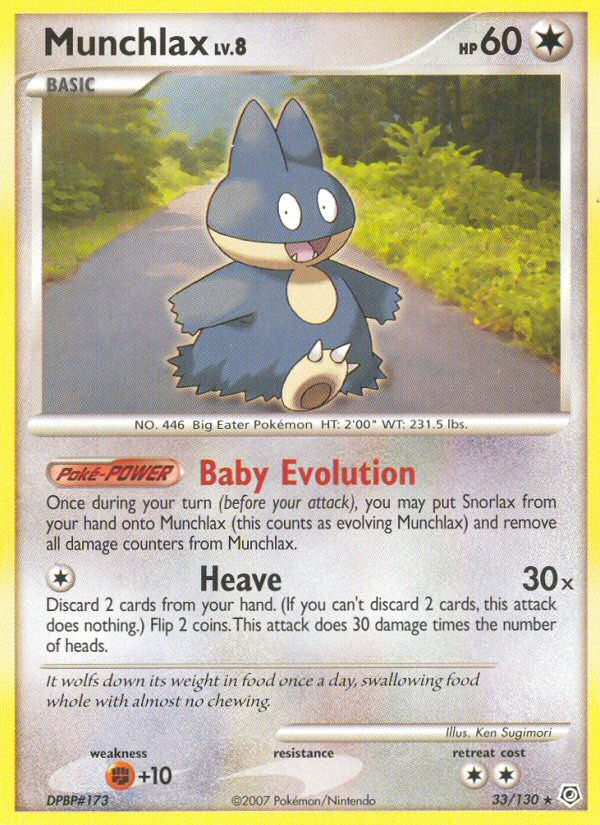 Munchlax (33/130) [Diamond & Pearl: Base Set] - Card Brawlers | Quebec | Canada | Yu-Gi-Oh!