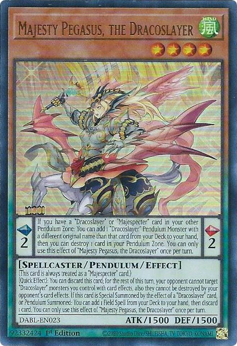 Majesty Pegasus, the Dracoslayer [DABL-EN023] Ultra Rare - Card Brawlers | Quebec | Canada | Yu-Gi-Oh!