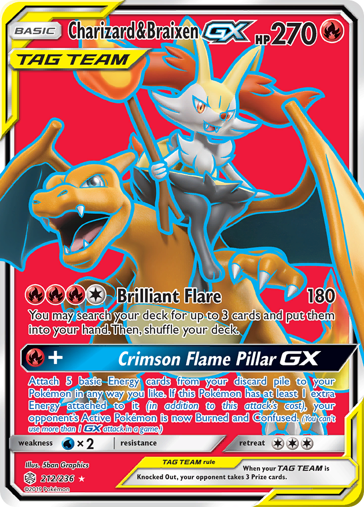 Charizard & Braixen GX (212/236) [Sun & Moon: Cosmic Eclipse] - Card Brawlers | Quebec | Canada | Yu-Gi-Oh!