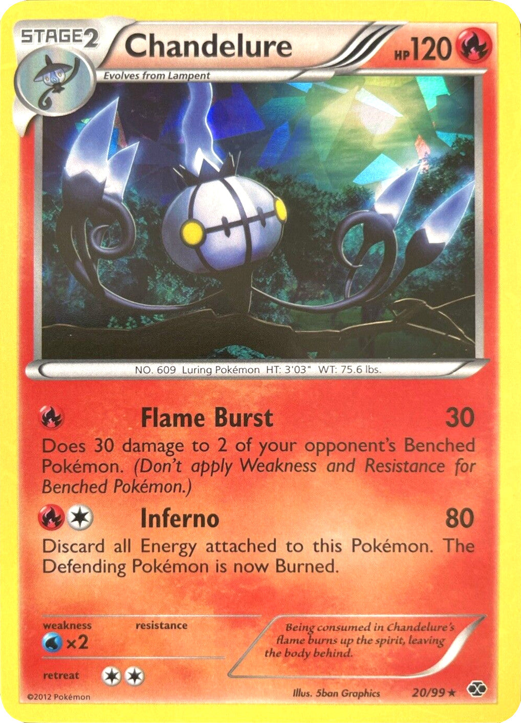 Chandelure (20/99) (Cracked Ice Holo) [Black & White: Next Destinies] - Card Brawlers | Quebec | Canada | Yu-Gi-Oh!