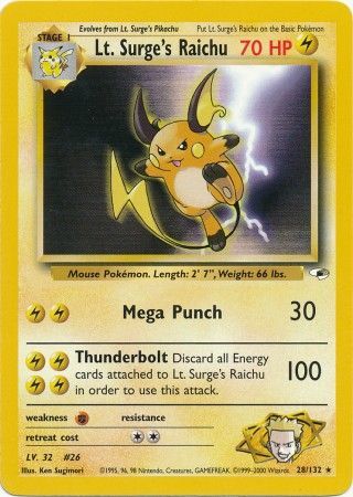 Lt. Surge's Raichu (28/132) [Gym Heroes Unlimited] - Card Brawlers | Quebec | Canada | Yu-Gi-Oh!