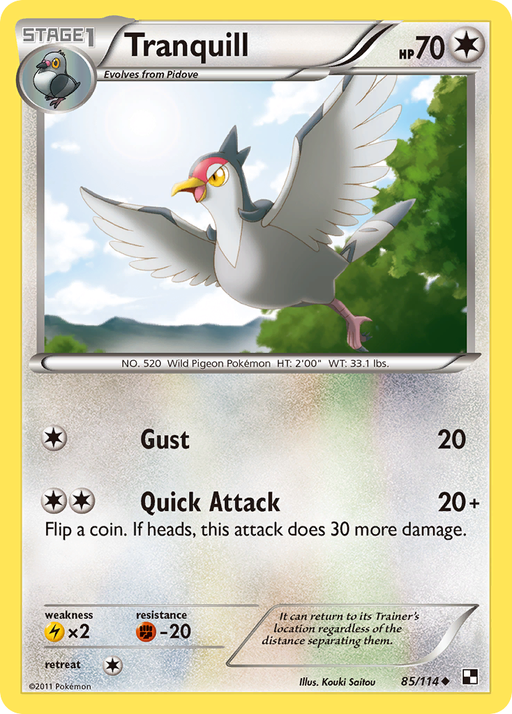 Tranquill (85/114) [Black & White: Base Set] - Card Brawlers | Quebec | Canada | Yu-Gi-Oh!