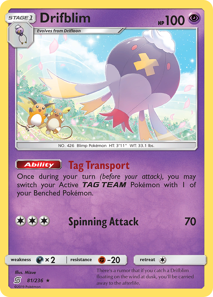 Drifblim (81/236) [Sun & Moon: Unified Minds] - Card Brawlers | Quebec | Canada | Yu-Gi-Oh!