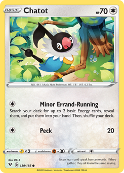 Chatot (139/185) [Sword & Shield: Vivid Voltage] - Card Brawlers | Quebec | Canada | Yu-Gi-Oh!