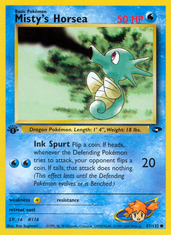 Misty's Horsea (87/132) [Gym Challenge 1st Edition] - Card Brawlers | Quebec | Canada | Yu-Gi-Oh!