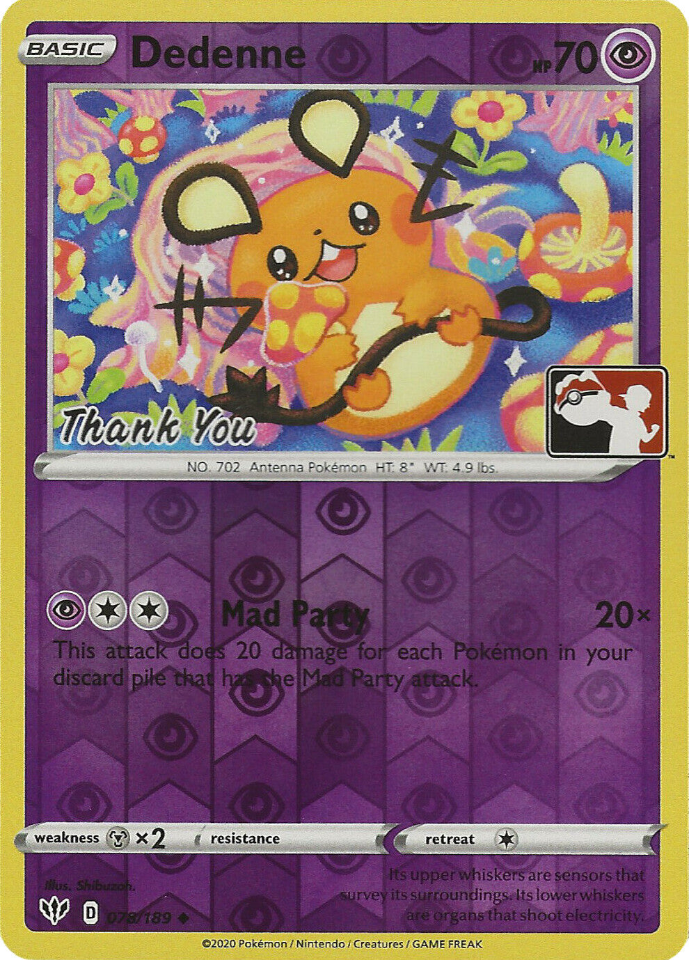Dedenne (078/189) (Thank You Promo) [Sword & Shield: Darkness Ablaze] - Card Brawlers | Quebec | Canada | Yu-Gi-Oh!