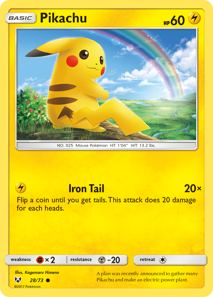 Pikachu (28/73) (Cosmos Holo) [Sun & Moon: Shining Legends] - Card Brawlers | Quebec | Canada | Yu-Gi-Oh!