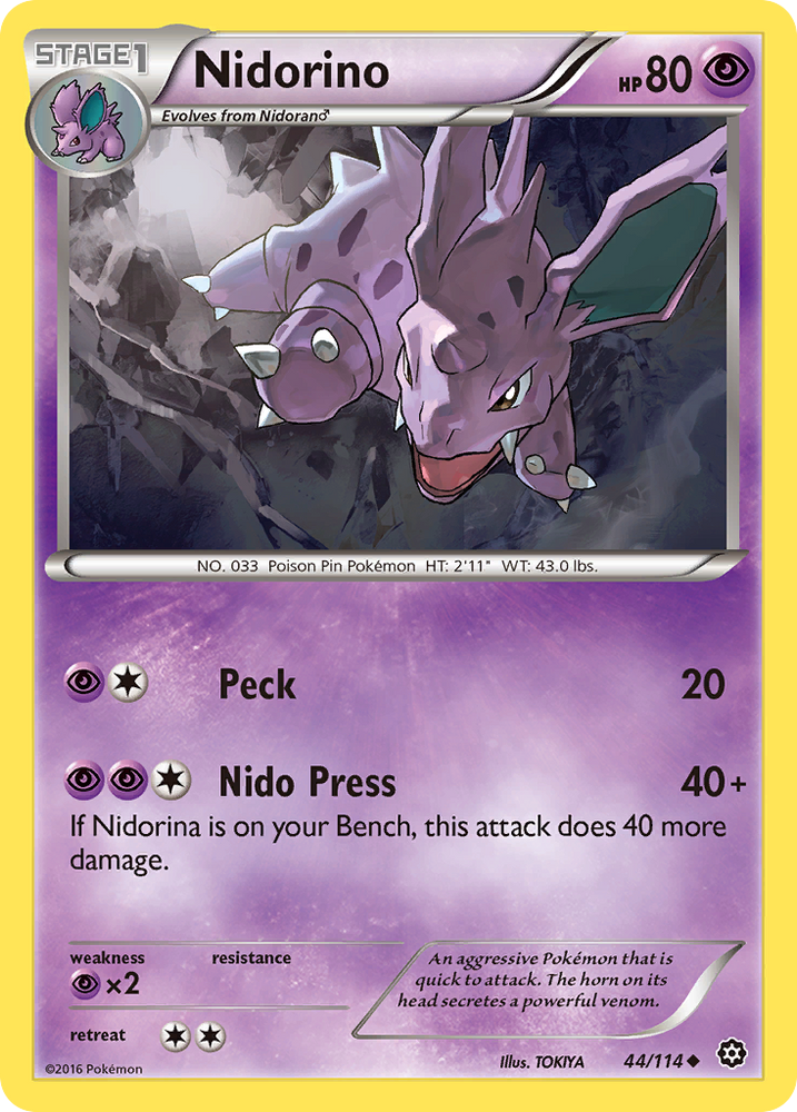 Nidorino (44/114) [XY: Steam Siege] - Card Brawlers | Quebec | Canada | Yu-Gi-Oh!