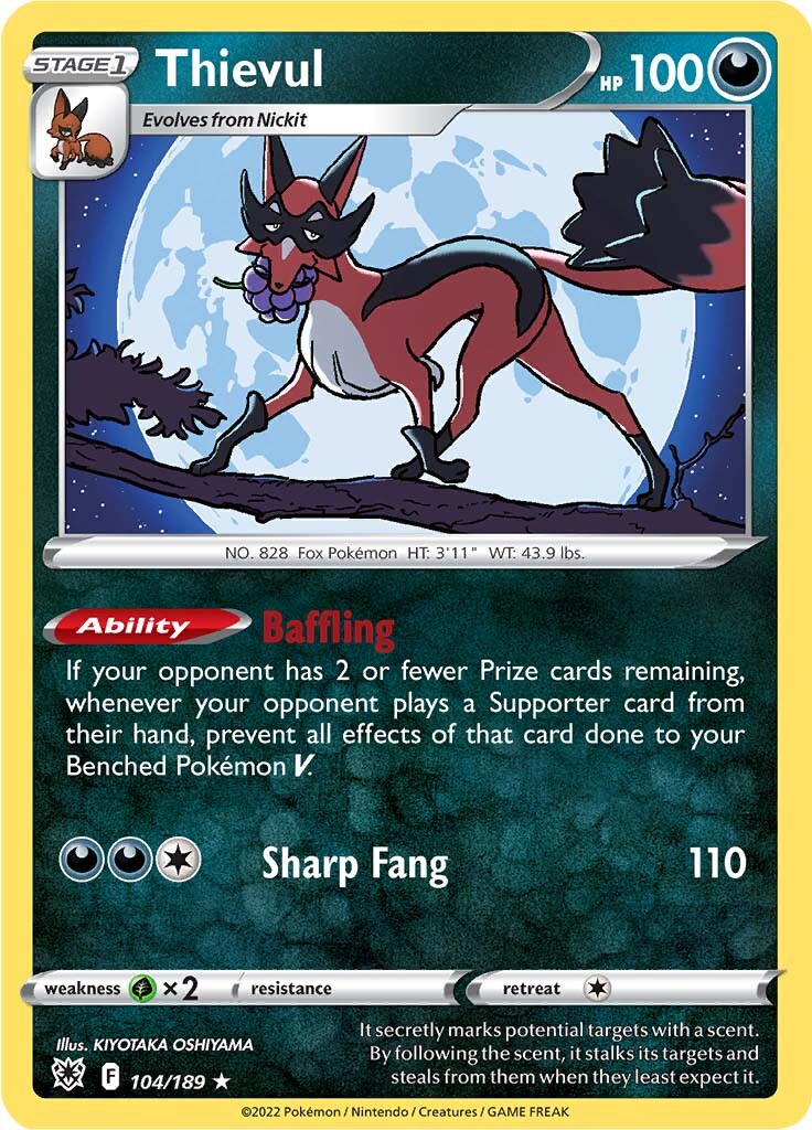 Thievul (104/189) [Sword & Shield: Astral Radiance] - Card Brawlers | Quebec | Canada | Yu-Gi-Oh!