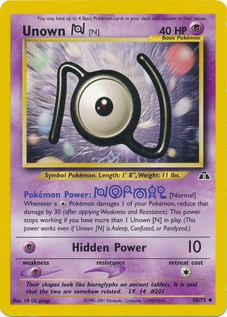 Unown [N] (50/75) [Neo Discovery Unlimited] - Card Brawlers | Quebec | Canada | Yu-Gi-Oh!