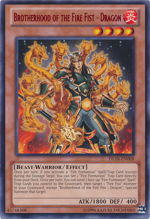 Brotherhood of the Fire Fist - Dragon (Red) [DL18-EN008] Rare - Card Brawlers | Quebec | Canada | Yu-Gi-Oh!