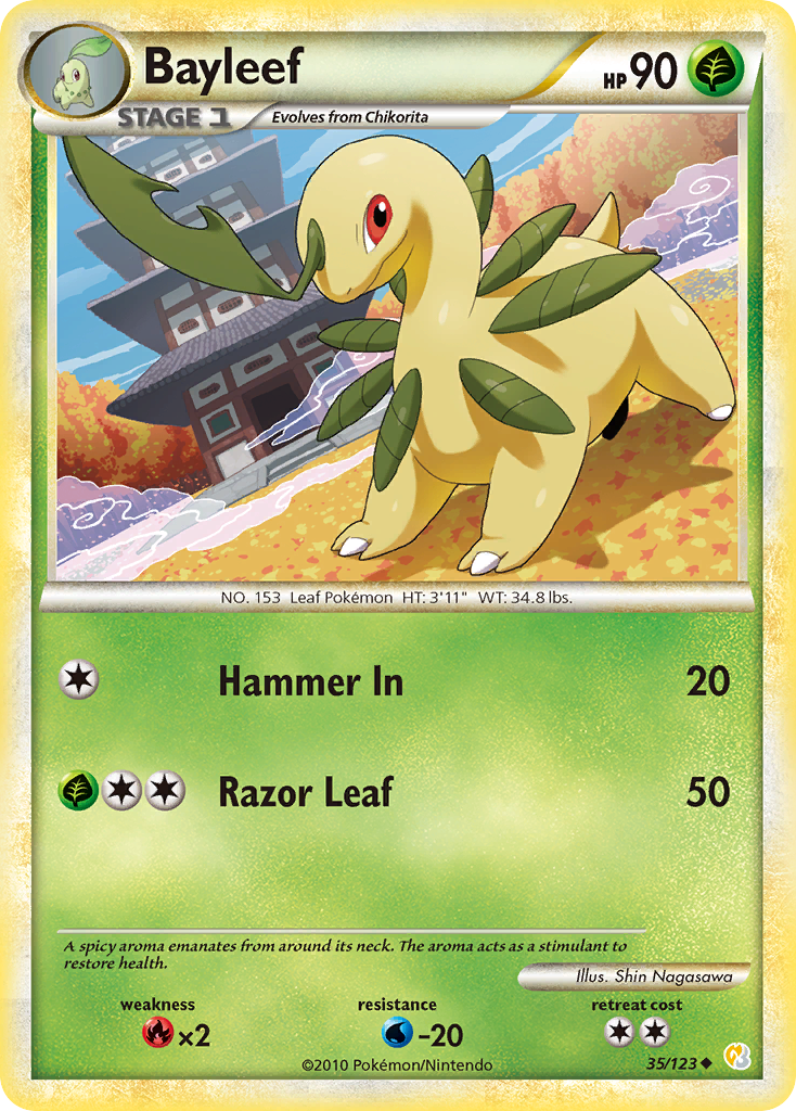 Bayleef (35/123) [HeartGold & SoulSilver: Base Set] - Card Brawlers | Quebec | Canada | Yu-Gi-Oh!