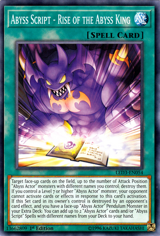 Abyss Script - Rise of the Abyss King [LED3-EN054] Common - Card Brawlers | Quebec | Canada | Yu-Gi-Oh!